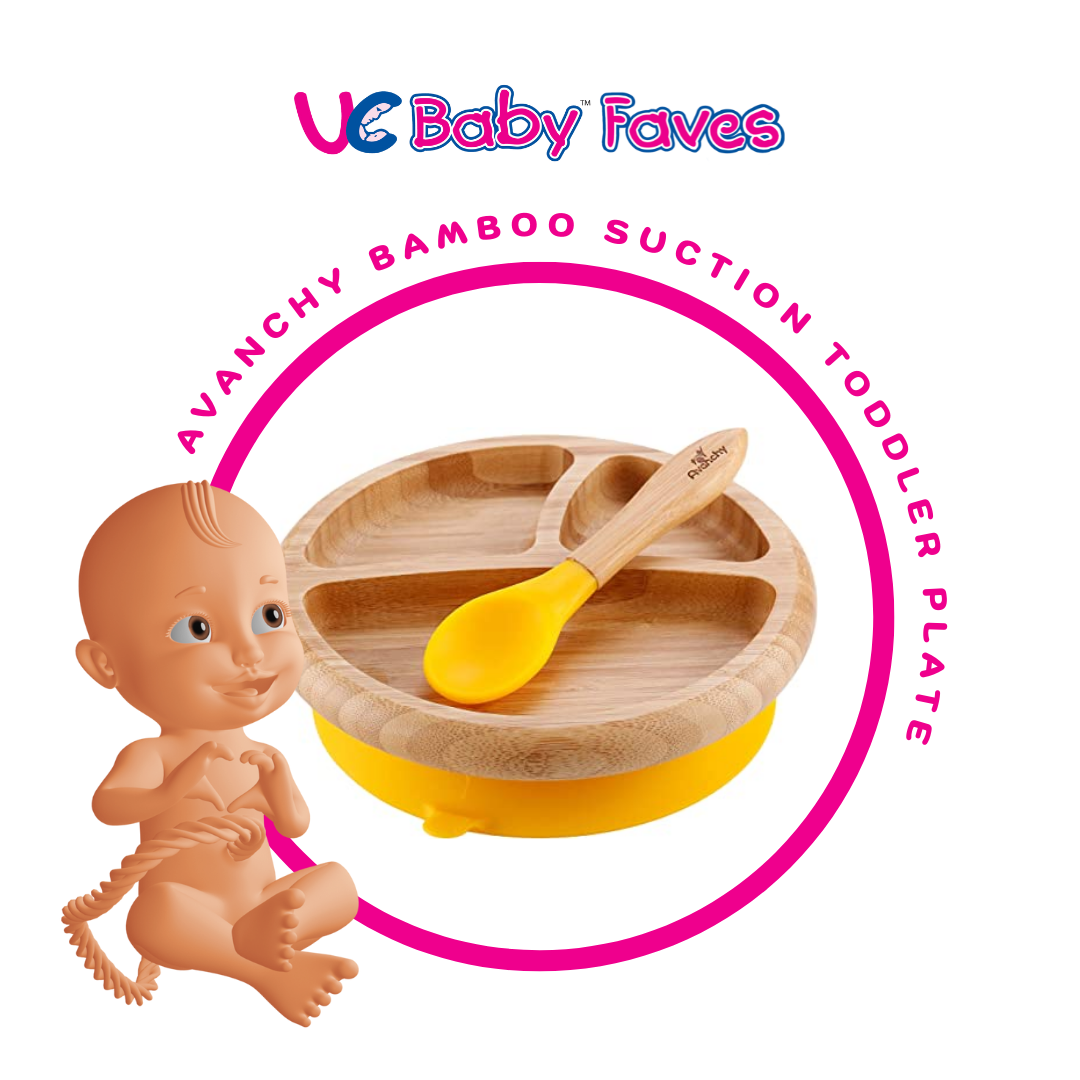 UC Baby Faves Avanchy Bamboo Suction Toddler Plate