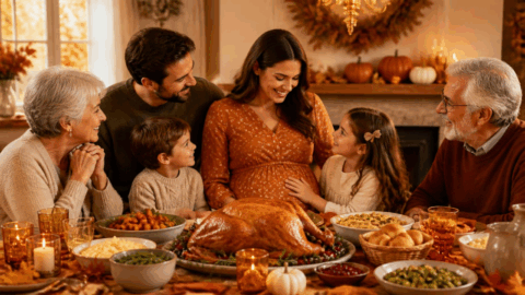 Family celebrating Canadian Thanksgiving 2026